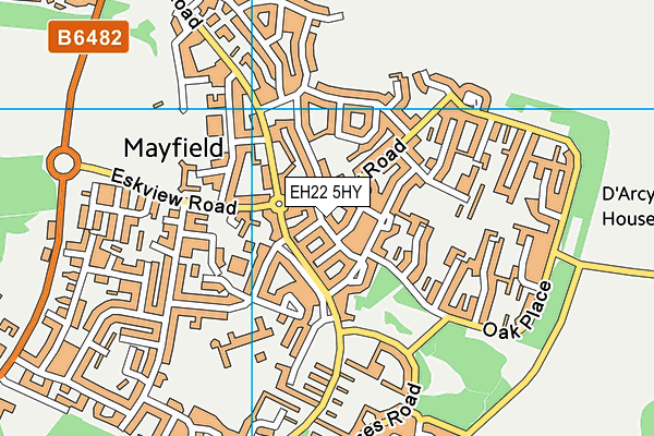 EH22 5HY map - OS VectorMap District (Ordnance Survey)