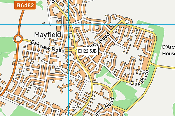 EH22 5JB map - OS VectorMap District (Ordnance Survey) EH22 5JB map - OS VectorMap District (Ordnance Survey)