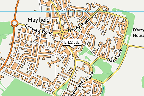 EH22 5JE map - OS VectorMap District (Ordnance Survey) EH22 5JE map - OS VectorMap District (Ordnance Survey)