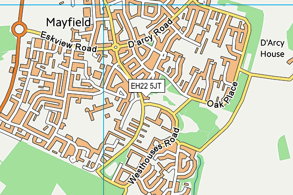 EH22 5JT map - OS VectorMap District (Ordnance Survey) EH22 5JT map - OS VectorMap District (Ordnance Survey)