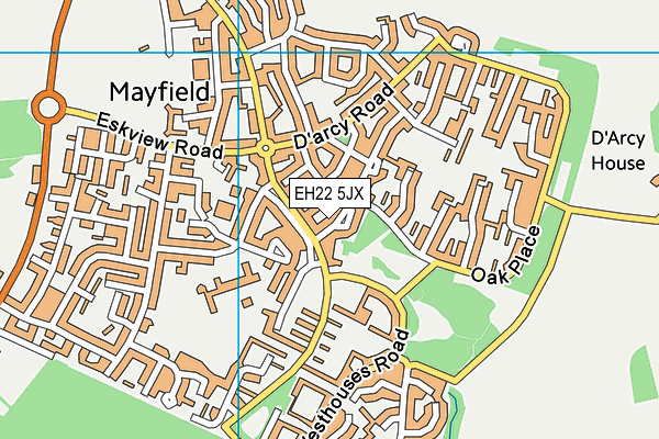 EH22 5JX map - OS VectorMap District (Ordnance Survey) EH22 5JX map - OS VectorMap District (Ordnance Survey)