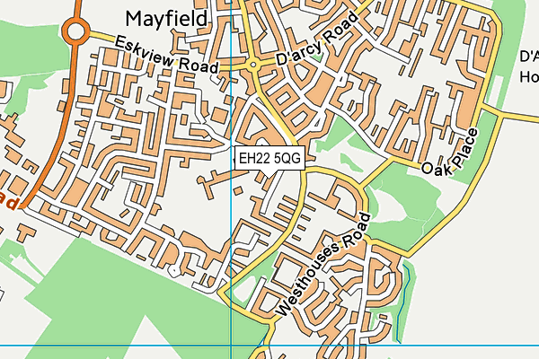 EH22 5QG map - OS VectorMap District (Ordnance Survey) EH22 5QG map - OS VectorMap District (Ordnance Survey)