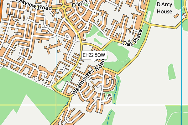 EH22 5QW map - OS VectorMap District (Ordnance Survey) EH22 5QW map - OS VectorMap District (Ordnance Survey)