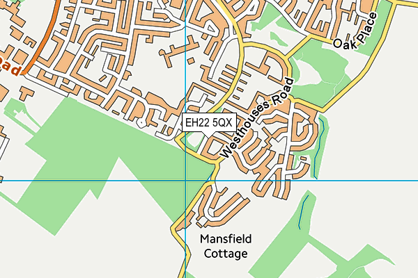 EH22 5QX map - OS VectorMap District (Ordnance Survey) EH22 5QX map - OS VectorMap District (Ordnance Survey)