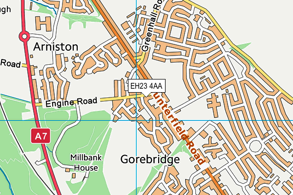 EH23 4AA map - OS VectorMap District (Ordnance Survey) EH23 4AA map - OS VectorMap District (Ordnance Survey)