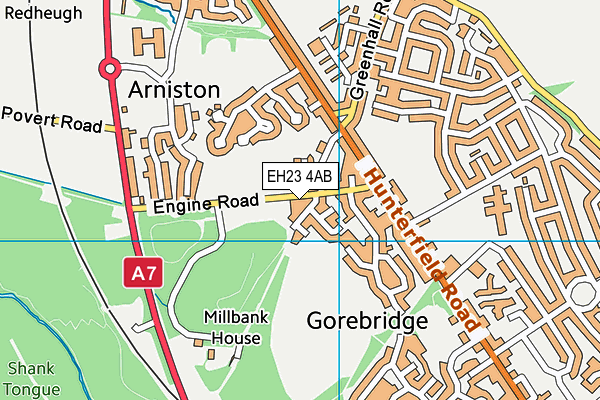 EH23 4AB map - OS VectorMap District (Ordnance Survey) EH23 4AB map - OS VectorMap District (Ordnance Survey)