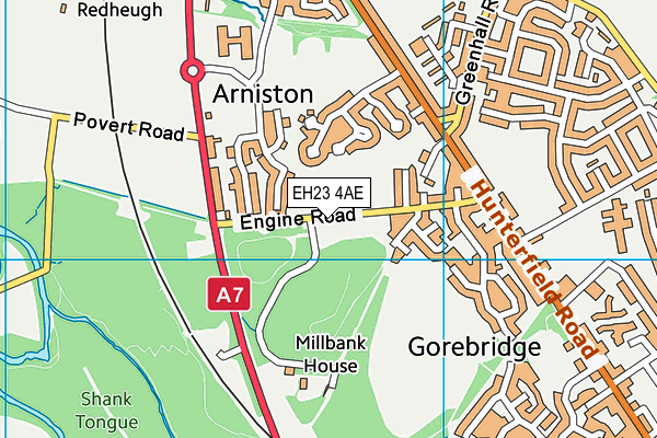 EH23 4AE map - OS VectorMap District (Ordnance Survey) EH23 4AE map - OS VectorMap District (Ordnance Survey)