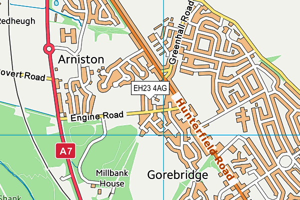 EH23 4AG map - OS VectorMap District (Ordnance Survey) EH23 4AG map - OS VectorMap District (Ordnance Survey)