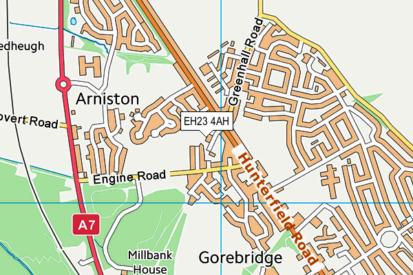 EH23 4AH map - OS VectorMap District (Ordnance Survey) EH23 4AH map - OS VectorMap District (Ordnance Survey)