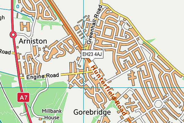 EH23 4AJ map - OS VectorMap District (Ordnance Survey) EH23 4AJ map - OS VectorMap District (Ordnance Survey)