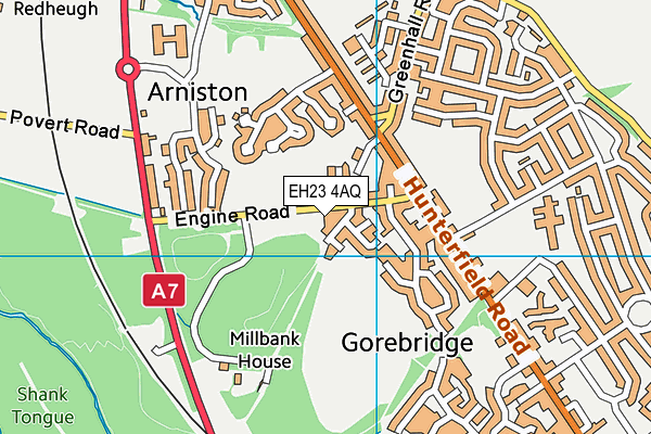 EH23 4AQ map - OS VectorMap District (Ordnance Survey) EH23 4AQ map - OS VectorMap District (Ordnance Survey)