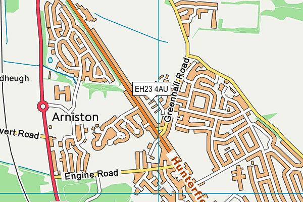 EH23 4AU map - OS VectorMap District (Ordnance Survey) EH23 4AU map - OS VectorMap District (Ordnance Survey)
