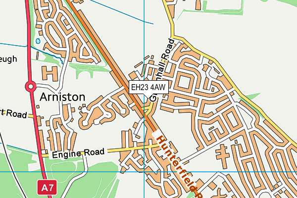 EH23 4AW map - OS VectorMap District (Ordnance Survey) EH23 4AW map - OS VectorMap District (Ordnance Survey)