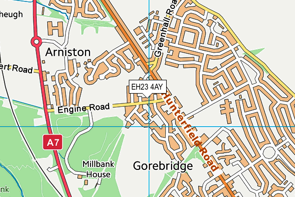 EH23 4AY map - OS VectorMap District (Ordnance Survey) EH23 4AY map - OS VectorMap District (Ordnance Survey)