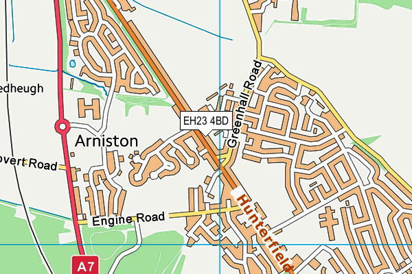 EH23 4BD map - OS VectorMap District (Ordnance Survey) EH23 4BD map - OS VectorMap District (Ordnance Survey)