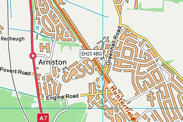 EH23 4BG map - OS VectorMap District (Ordnance Survey) EH23 4BG map - OS VectorMap District (Ordnance Survey)