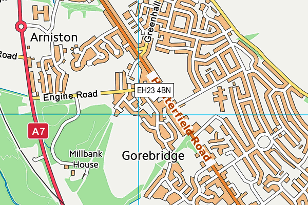 EH23 4BN map - OS VectorMap District (Ordnance Survey) EH23 4BN map - OS VectorMap District (Ordnance Survey)