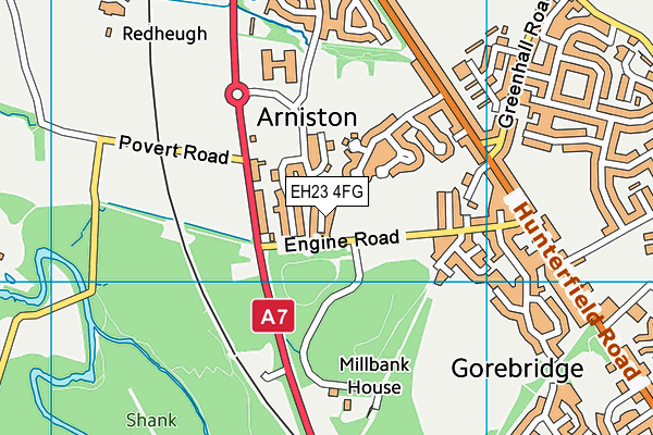 EH23 4FG map - OS VectorMap District (Ordnance Survey) EH23 4FG map - OS VectorMap District (Ordnance Survey)