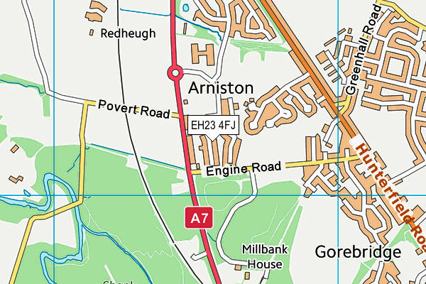 EH23 4FJ map - OS VectorMap District (Ordnance Survey) EH23 4FJ map - OS VectorMap District (Ordnance Survey)