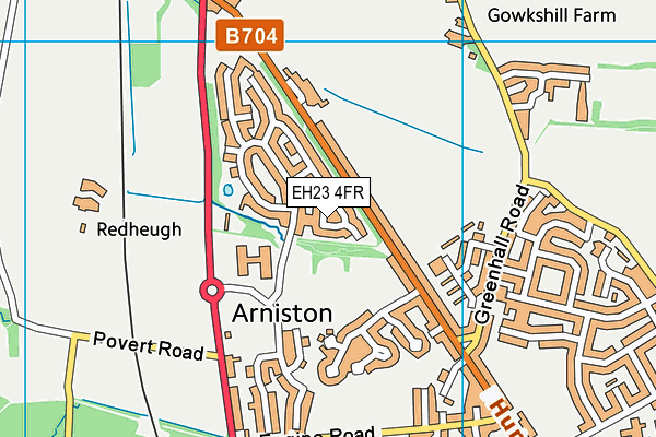 EH23 4FR map - OS VectorMap District (Ordnance Survey) EH23 4FR map - OS VectorMap District (Ordnance Survey)