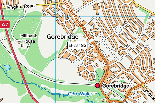 EH23 4GG map - OS VectorMap District (Ordnance Survey)