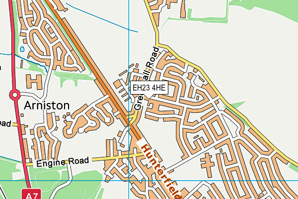 EH23 4HE map - OS VectorMap District (Ordnance Survey) EH23 4HE map - OS VectorMap District (Ordnance Survey)