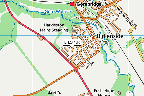 EH23 4JR map - OS VectorMap District (Ordnance Survey) EH23 4JR map - OS VectorMap District (Ordnance Survey)