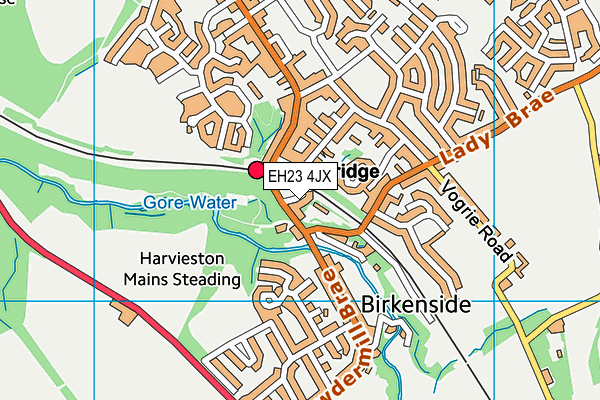 EH23 4JX map - OS VectorMap District (Ordnance Survey) EH23 4JX map - OS VectorMap District (Ordnance Survey)