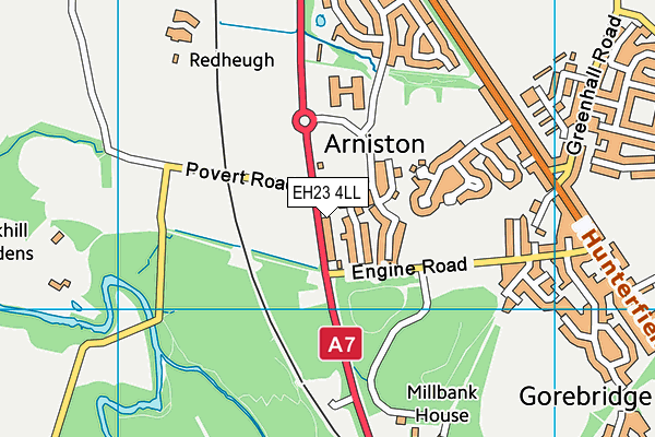 EH23 4LL map - OS VectorMap District (Ordnance Survey)