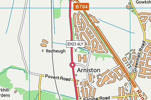 EH23 4LY map - OS VectorMap District (Ordnance Survey) EH23 4LY map - OS VectorMap District (Ordnance Survey)