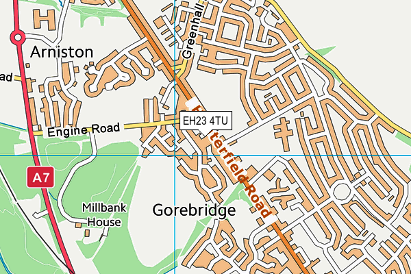 EH23 4TU map - OS VectorMap District (Ordnance Survey) EH23 4TU map - OS VectorMap District (Ordnance Survey)
