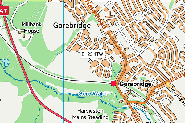 EH23 4TW map - OS VectorMap District (Ordnance Survey) EH23 4TW map - OS VectorMap District (Ordnance Survey)