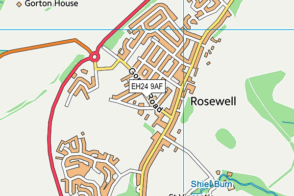 EH24 9AF map - OS VectorMap District (Ordnance Survey) EH24 9AF map - OS VectorMap District (Ordnance Survey)