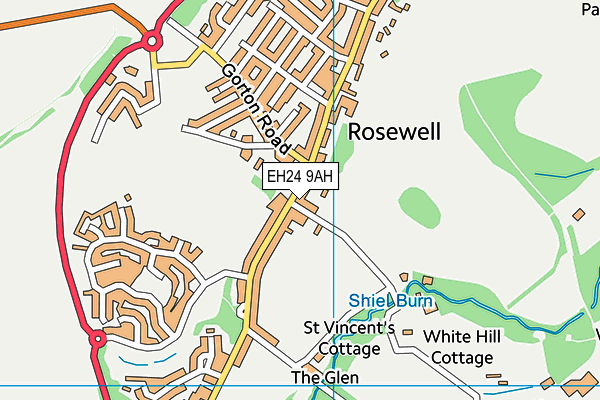 EH24 9AH map - OS VectorMap District (Ordnance Survey) EH24 9AH map - OS VectorMap District (Ordnance Survey)