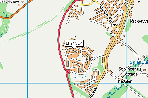 EH24 9EP map - OS VectorMap District (Ordnance Survey) EH24 9EP map - OS VectorMap District (Ordnance Survey)