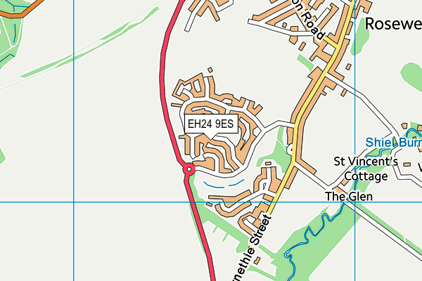 EH24 9ES map - OS VectorMap District (Ordnance Survey) EH24 9ES map - OS VectorMap District (Ordnance Survey)