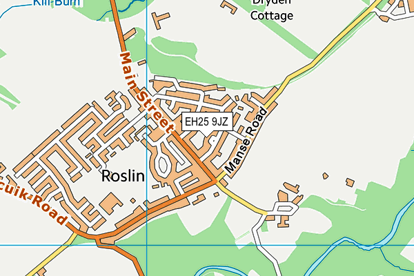 EH25 9JZ map - OS VectorMap District (Ordnance Survey) EH25 9JZ map - OS VectorMap District (Ordnance Survey)