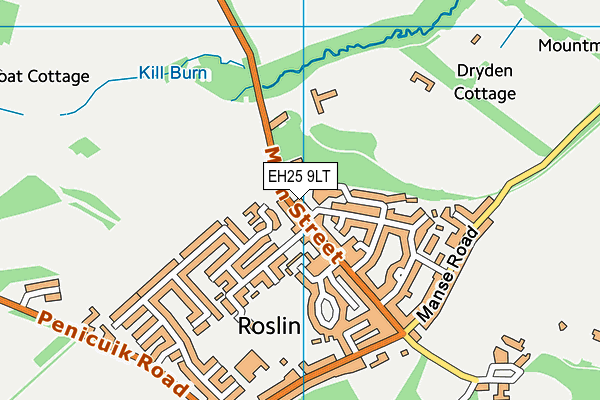 EH25 9LT map - OS VectorMap District (Ordnance Survey) EH25 9LT map - OS VectorMap District (Ordnance Survey)