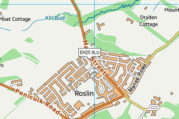 EH25 9LU map - OS VectorMap District (Ordnance Survey) EH25 9LU map - OS VectorMap District (Ordnance Survey)