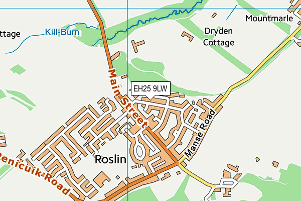 EH25 9LW map - OS VectorMap District (Ordnance Survey) EH25 9LW map - OS VectorMap District (Ordnance Survey)