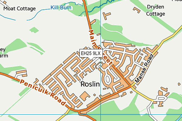 EH25 9LX map - OS VectorMap District (Ordnance Survey) EH25 9LX map - OS VectorMap District (Ordnance Survey)