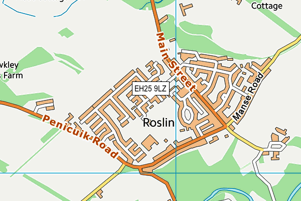 EH25 9LZ map - OS VectorMap District (Ordnance Survey) EH25 9LZ map - OS VectorMap District (Ordnance Survey)