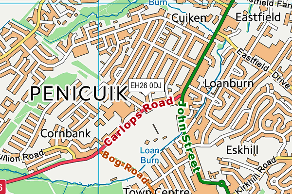 EH26 0DJ map - OS VectorMap District (Ordnance Survey)