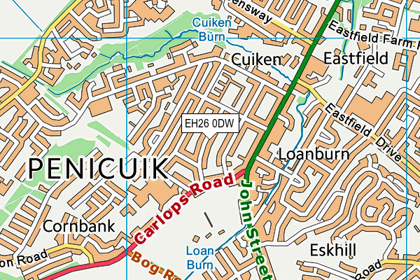 EH26 0DW map - OS VectorMap District (Ordnance Survey)