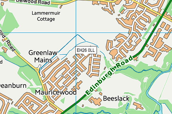 EH26 0LL map - OS VectorMap District (Ordnance Survey) EH26 0LL map - OS VectorMap District (Ordnance Survey)