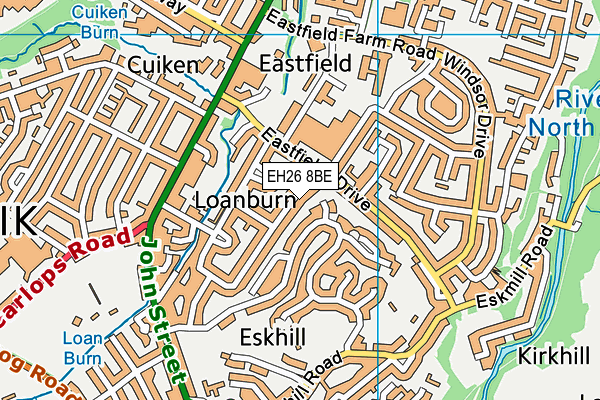 EH26 8BE map - OS VectorMap District (Ordnance Survey) EH26 8BE map - OS VectorMap District (Ordnance Survey)
