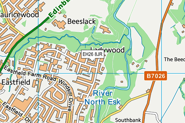 EH26 8JR map - OS VectorMap District (Ordnance Survey) EH26 8JR map - OS VectorMap District (Ordnance Survey)