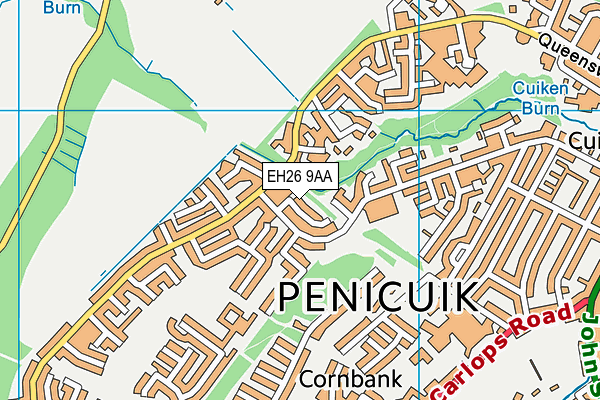EH26 9AA map - OS VectorMap District (Ordnance Survey) EH26 9AA map - OS VectorMap District (Ordnance Survey)