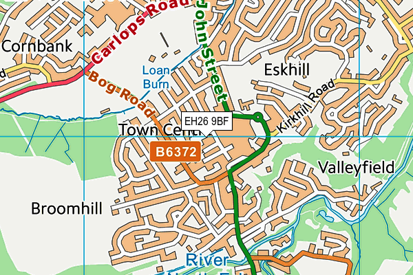 EH26 9BF map - OS VectorMap District (Ordnance Survey) EH26 9BF map - OS VectorMap District (Ordnance Survey)