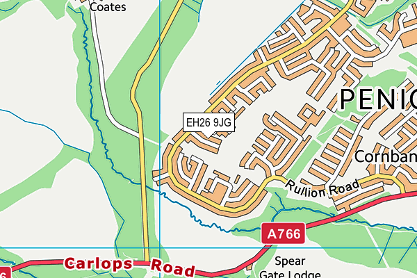 EH26 9JG map - OS VectorMap District (Ordnance Survey) EH26 9JG map - OS VectorMap District (Ordnance Survey)